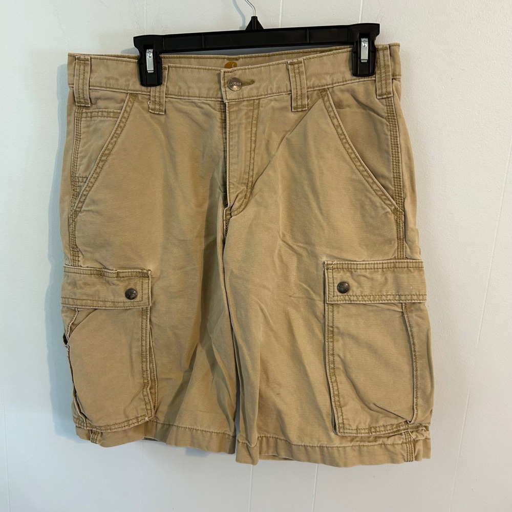 Carhartt Mens Relaxed Fit Cargo Shorts Tan Khaki Cotton Canvas 32 100277 253